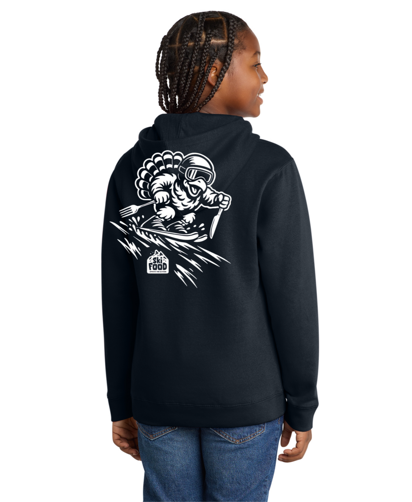 SkiFood Youth Ski & Snowboard Hoodie - Carve like TURNZ the TURKEY