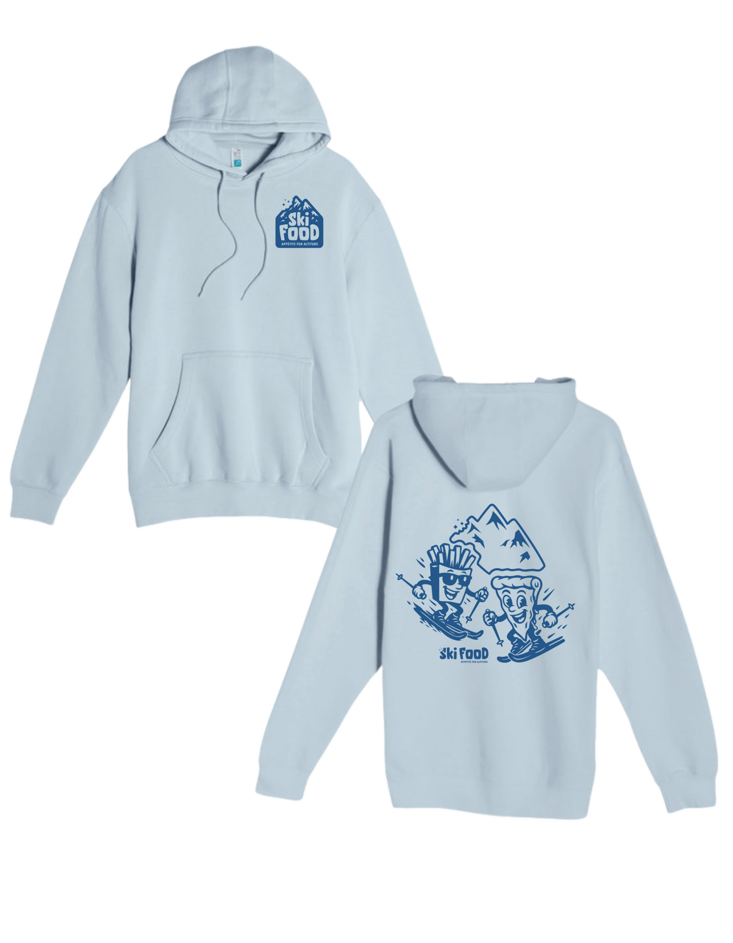 SkiFood Adult Hoodie – Pizza Slow, French Fry Go Fleece Sweatshirt Unisex