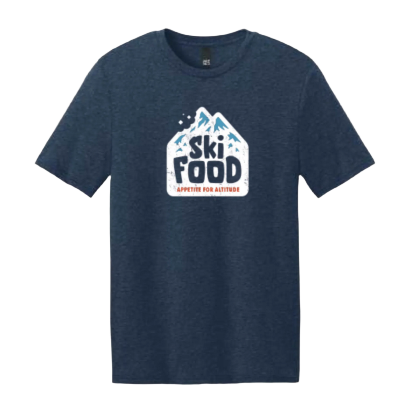 SkiFood Adult Unisex T-Shirt - Pizza Slow, French Fry Go Ski Tee – Eco-Friendly Cotton Blend