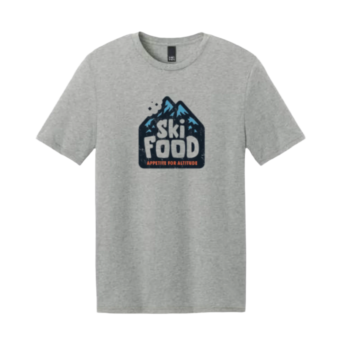SkiFood Adult Unisex T-Shirt - Pizza Slow, French Fry Go Ski Tee – Eco-Friendly Cotton Blend