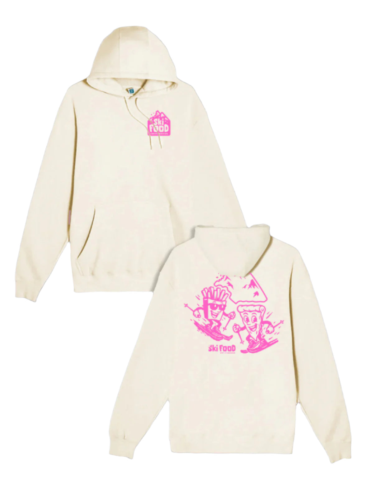 SkiFood Adult Hoodie – Pizza Slow, French Fry Go Fleece Sweatshirt Unisex