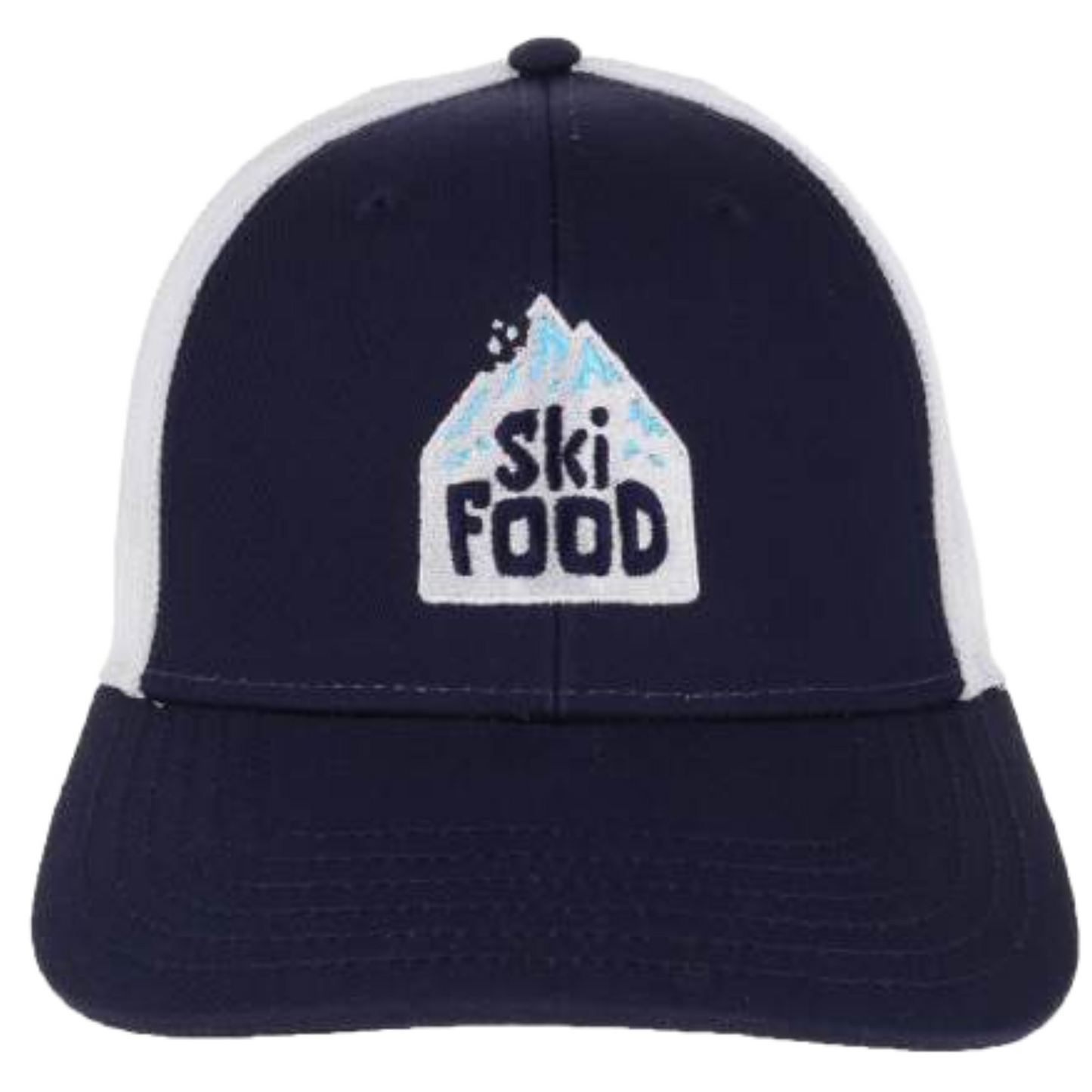 SkiFood Trucker Hat – Embroidered Logo Mesh Back Cap Snapback for Ski & Adventure