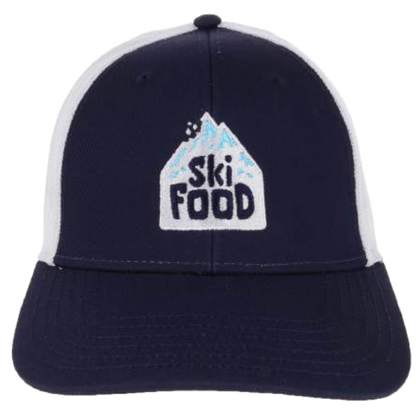 SkiFood Trucker Hat – Embroidered Logo Mesh Back Cap Snapback for Ski & Adventure