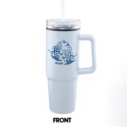 SkiFood 30 oz Stainless Steel Travel Mug – Leak-Resistant, Insulated, Adventure-Ready Tumbler  - Powder Blue