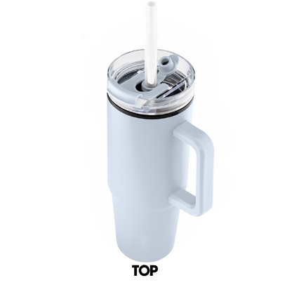 SkiFood 30 oz Stainless Steel Travel Mug – Leak-Resistant, Insulated, Adventure-Ready Tumbler  - Powder Blue