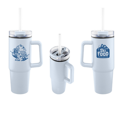 SkiFood 30 oz Stainless Steel Travel Mug – Leak-Resistant, Insulated, Adventure-Ready Tumbler  - Powder Blue